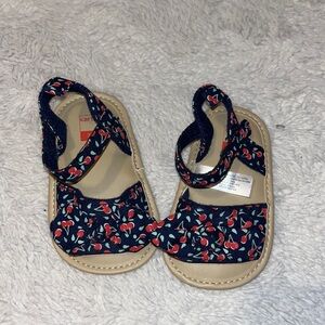 carters 3-6 month cherry print sandals  🍒
